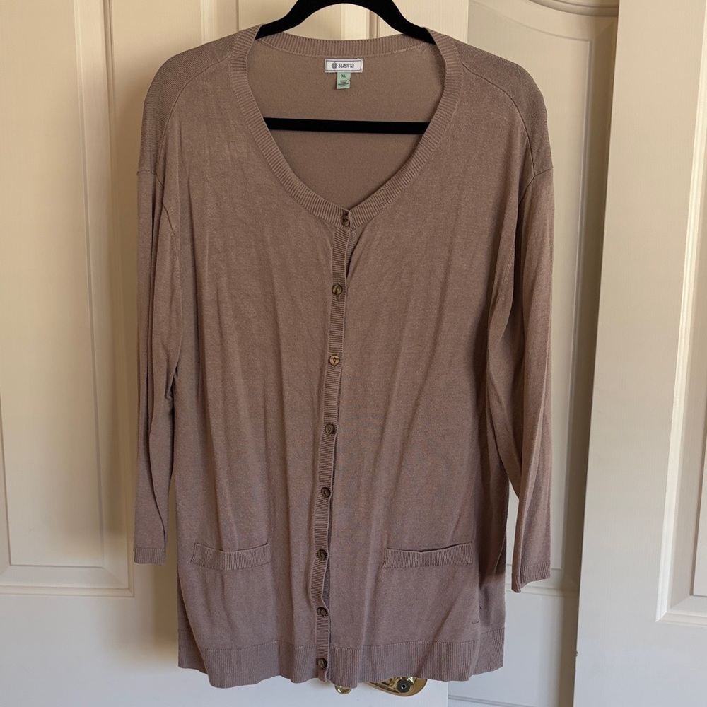 Susina Women's Brown Cardigan Sweater